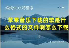 苹果音乐下载的歌是什么格式的文件啊怎么下载