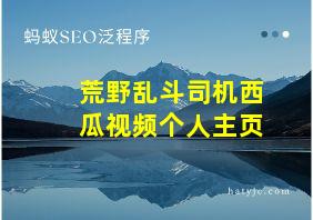 荒野乱斗司机西瓜视频个人主页