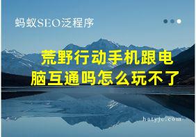 荒野行动手机跟电脑互通吗怎么玩不了