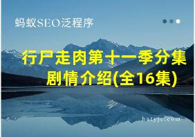 行尸走肉第十一季分集剧情介绍(全16集)