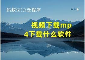 视频下载mp4下载什么软件