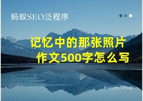 记忆中的那张照片作文500字怎么写