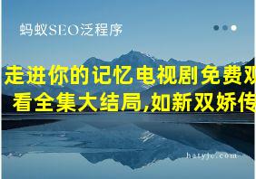 走进你的记忆电视剧免费观看全集大结局,如新双娇传