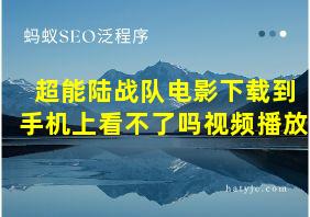 超能陆战队电影下载到手机上看不了吗视频播放