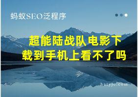 超能陆战队电影下载到手机上看不了吗