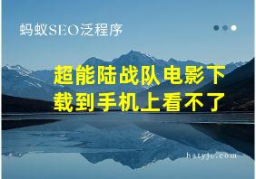 超能陆战队电影下载到手机上看不了