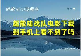 超能陆战队电影下载到手机上看不到了吗