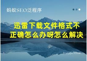 迅雷下载文件格式不正确怎么办呀怎么解决