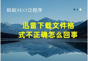 迅雷下载文件格式不正确怎么回事