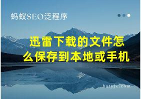 迅雷下载的文件怎么保存到本地或手机