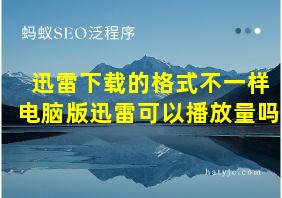 迅雷下载的格式不一样电脑版迅雷可以播放量吗