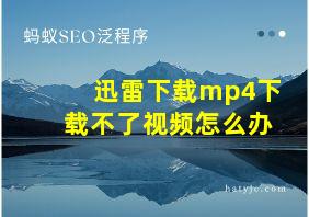 迅雷下载mp4下载不了视频怎么办