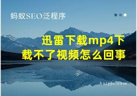 迅雷下载mp4下载不了视频怎么回事