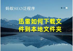 迅雷如何下载文件到本地文件夹