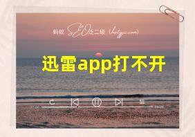 迅雷app打不开