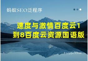 速度与激情百度云1到8百度云资源国语版