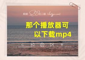 那个播放器可以下载mp4