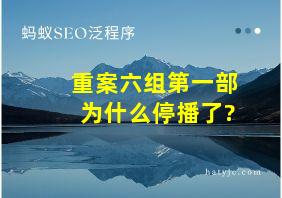 重案六组第一部为什么停播了?