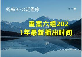 重案六组2021年最新播出时间