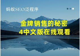 金牌销售的秘密4中文版在线观看