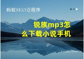 锐族mp3怎么下载小说手机