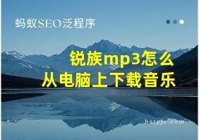 锐族mp3怎么从电脑上下载音乐