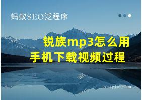 锐族mp3怎么用手机下载视频过程