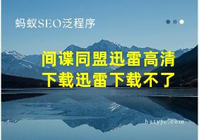 间谍同盟迅雷高清下载迅雷下载不了