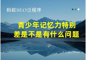 青少年记忆力特别差是不是有什么问题