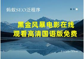 黑金风暴电影在线观看高清国语版免费