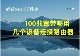 100兆宽带够用几个设备连接路由器