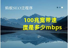 100兆宽带速度是多少mbps