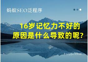 16岁记忆力不好的原因是什么导致的呢?