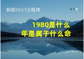 1980是什么年是属于什么命