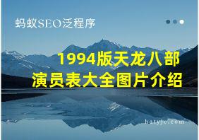 1994版天龙八部演员表大全图片介绍