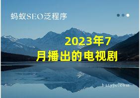 2023年7月播出的电视剧