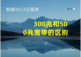 300兆和500兆宽带的区别