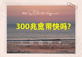 300兆宽带快吗?