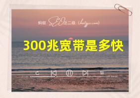 300兆宽带是多快