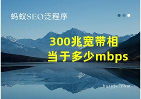 300兆宽带相当于多少mbps