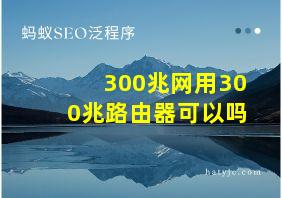 300兆网用300兆路由器可以吗