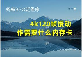 4k120帧慢动作需要什么内存卡