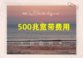 500兆宽带费用