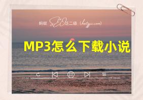 MP3怎么下载小说