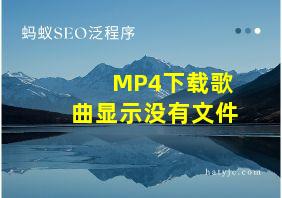 MP4下载歌曲显示没有文件