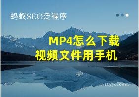 MP4怎么下载视频文件用手机