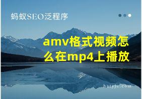 amv格式视频怎么在mp4上播放