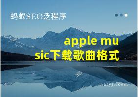 apple music下载歌曲格式