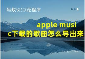 apple music下载的歌曲怎么导出来