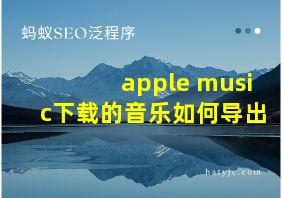 apple music下载的音乐如何导出